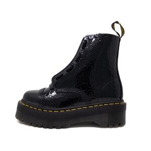 Dr. Martens Sinclair Patent Leather Leopard Emboss Zipper Platform Boots Size 5